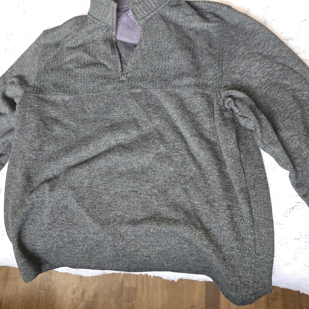 Van Heusen Men's Zip Up Green Sweater - XXL
